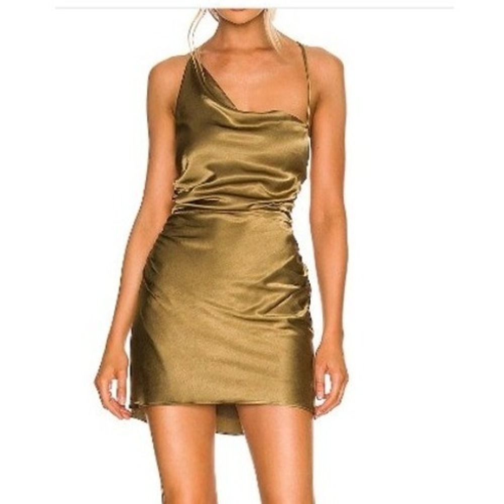 REVOLVE Shona Joy Alma Mini Dress 10 Asymmetrical Cowl Neck Nightout Cocktail